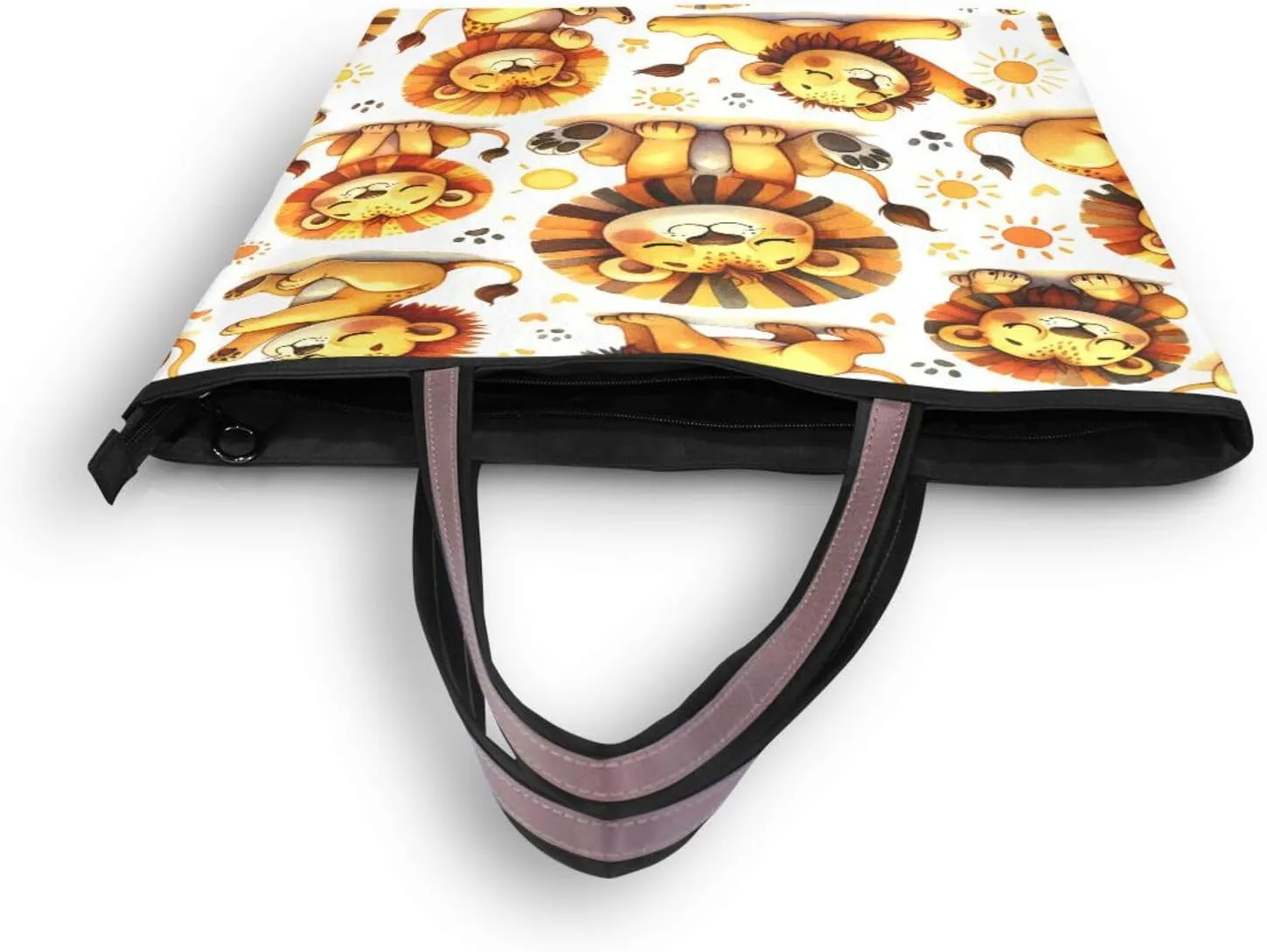 Tote Bag for Women with Zipper,Polyester Tote Purse Holiday Tote Bag Work Handbag Women Gift