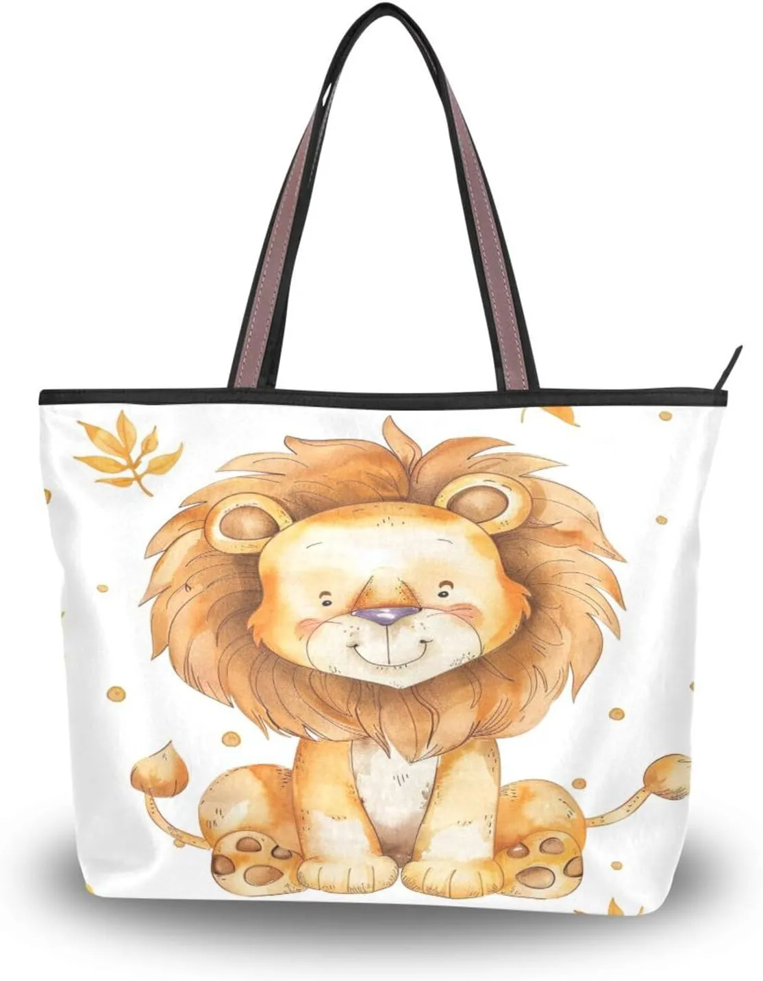 Tote Bag for Women with Zipper,Polyester Tote Purse Holiday Tote Bag Work Handbag Women Gift
