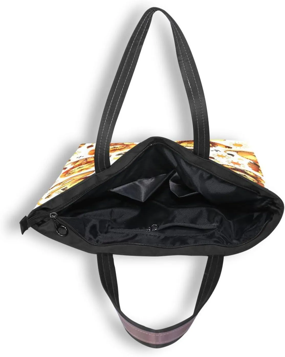 Tote Bag for Women with Zipper,Polyester Tote Purse Holiday Tote Bag Work Handbag Women Gift