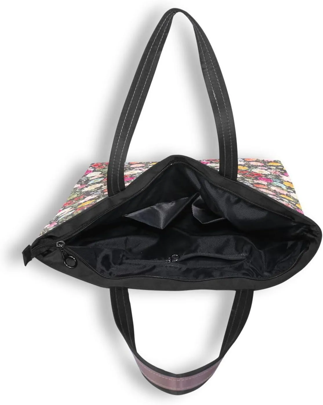 Tote Bag for Women with Zipper,Polyester Tote Purse Holiday Tote Bag Work Handbag Women Gift