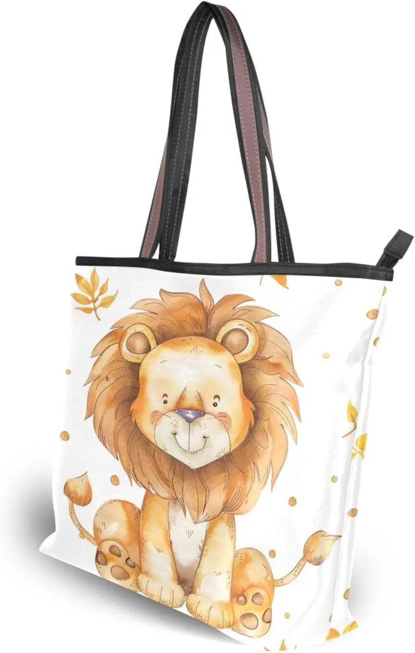 Tote Bag for Women with Zipper,Polyester Tote Purse Holiday Tote Bag Work Handbag Women Gift