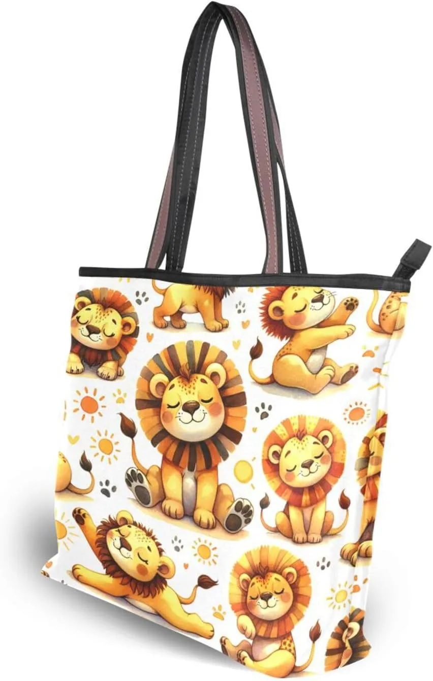 Tote Bag for Women with Zipper,Polyester Tote Purse Holiday Tote Bag Work Handbag Women Gift