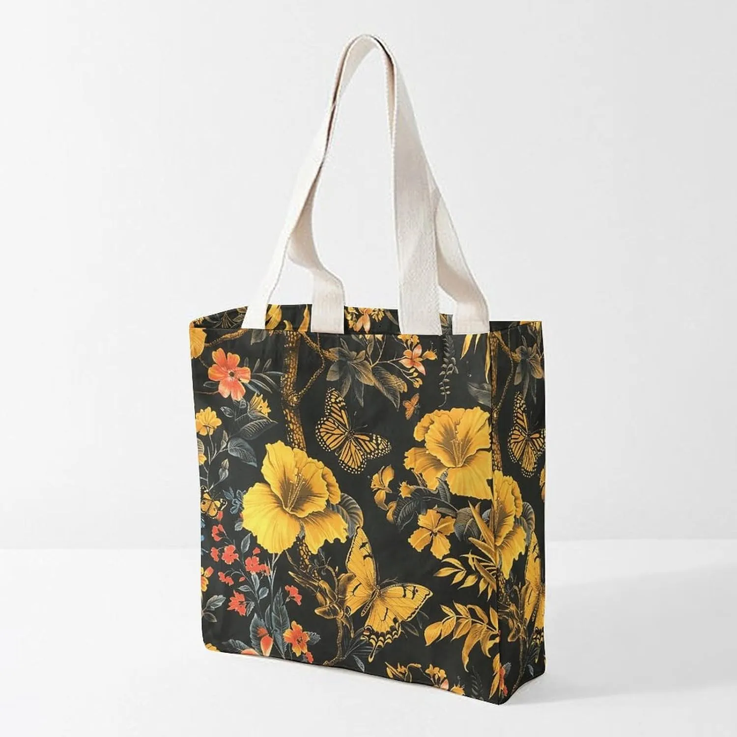 Tote Bag Laptop Handbag Gorilla on The Ground Grocery Bag Canvas Shoulder Bag Crossbody Bag for Travel