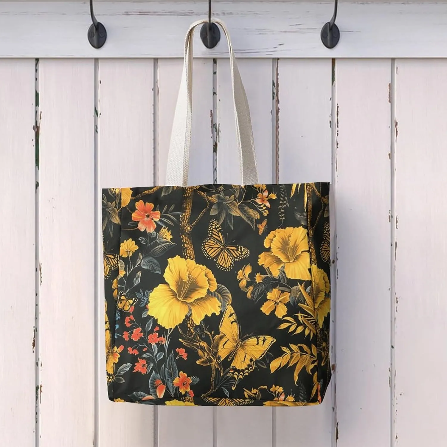 Tote Bag Laptop Handbag Gorilla on The Ground Grocery Bag Canvas Shoulder Bag Crossbody Bag for Travel