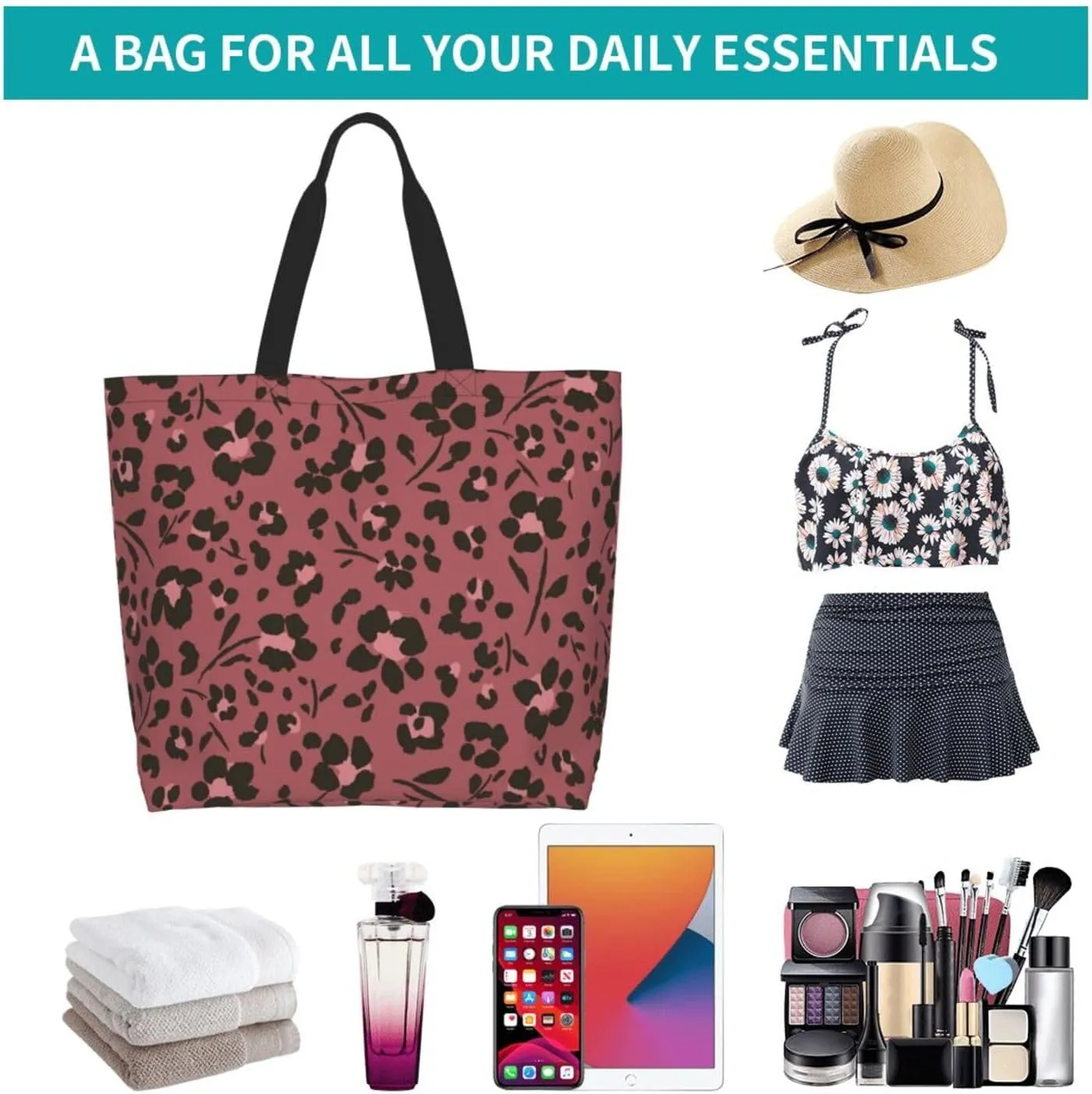 Tote Shoulder Bag Large Durable Handbag Lightweight Stylish for Daily Use-19.7x15.7x5.9 Inch