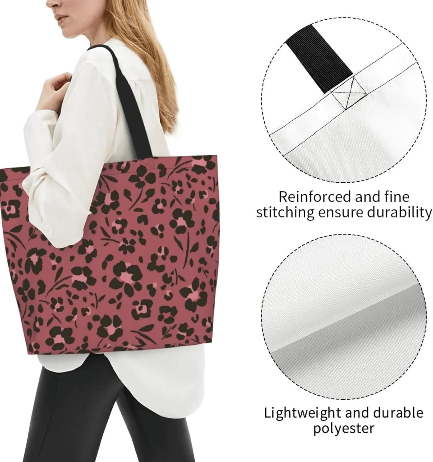 Tote Shoulder Bag Large Durable Handbag Lightweight Stylish for Daily Use-19.7x15.7x5.9 Inch