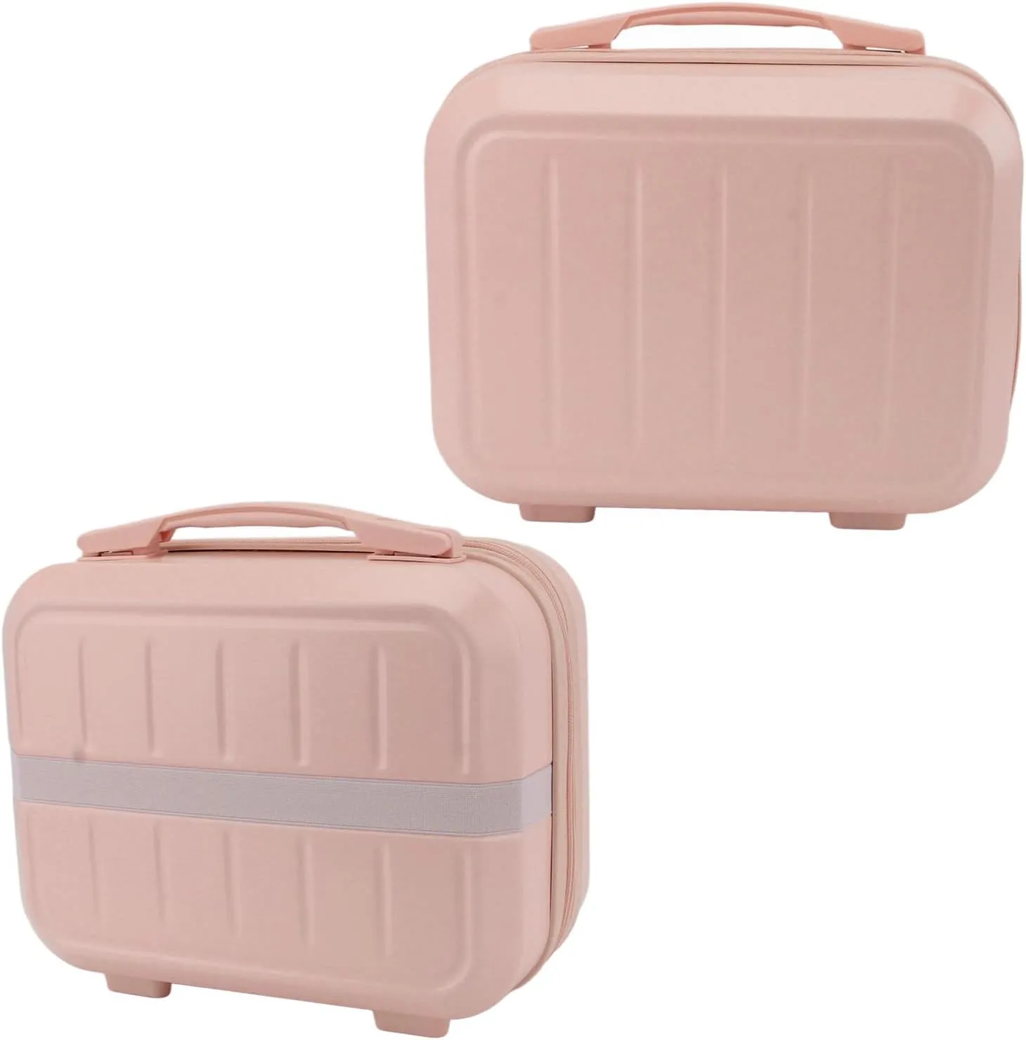 Train Case Makeup Bag, 14in Travel Cosmetic Organizer Makeup Storage Box for Women Girl (Roseate)