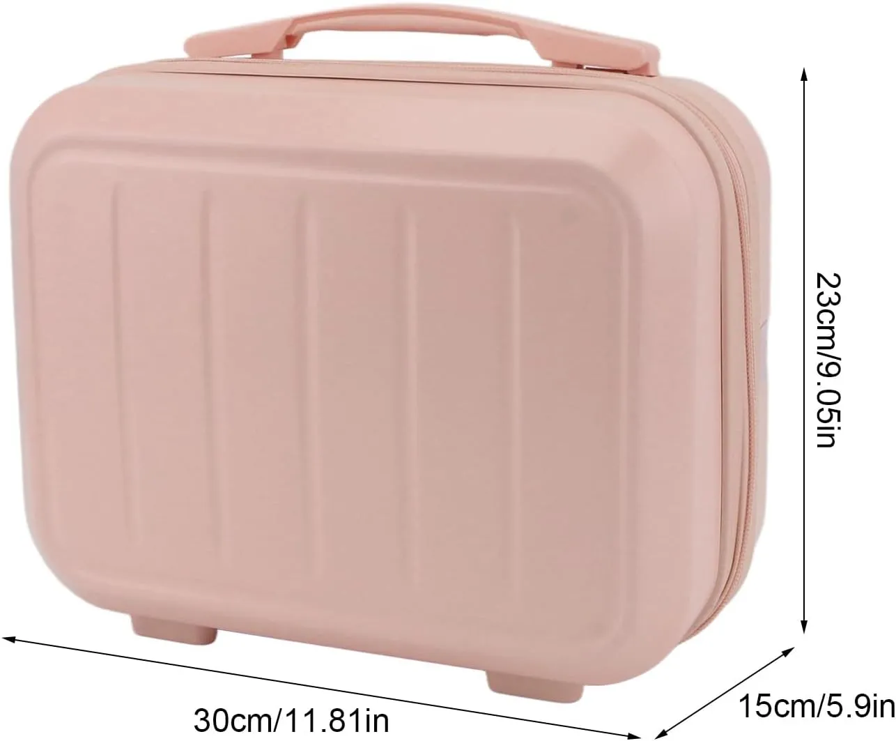 Train Case Makeup Bag, 14in Travel Cosmetic Organizer Makeup Storage Box for Women Girl (Roseate)