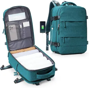 Travel Backpack for Men Women Carry On Backpack Flight Approved Laptop Backpack Luggage Backpack Weekender Bag for Outdoor Hiking Business Trip Peacock Blue