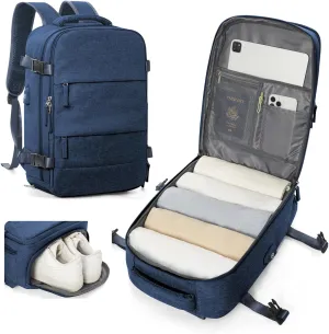 Travel Backpack for Men Women Carry on Backpack for Airplanes Personal Item Travel Bag Casual Nurse Bag Casual Bag for Weekender Business Trip Dark Blue