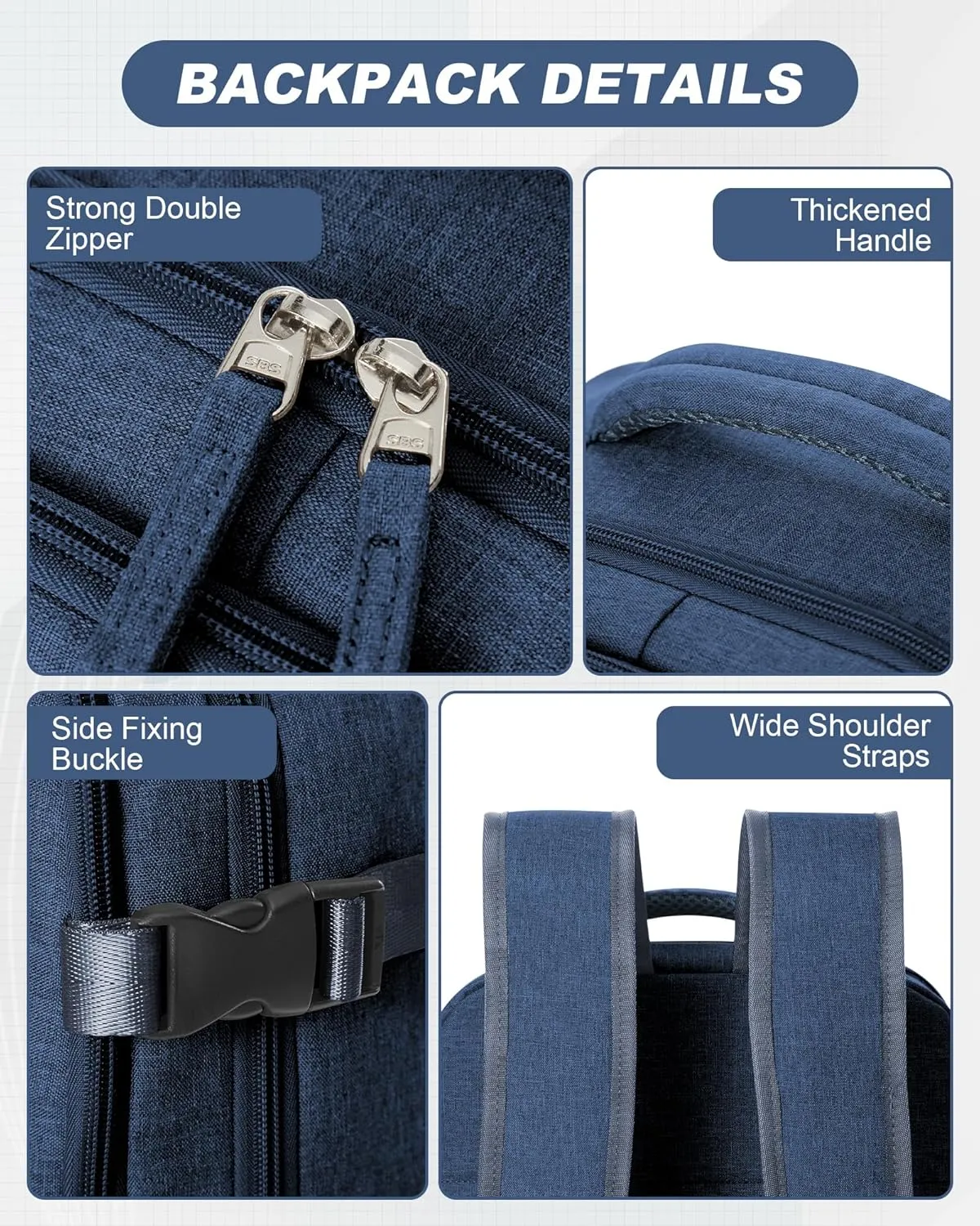 Travel Backpack for Men Women Carry on Backpack for Airplanes Personal Item Travel Bag Casual Nurse Bag Casual Bag for Weekender Business Trip Dark Blue