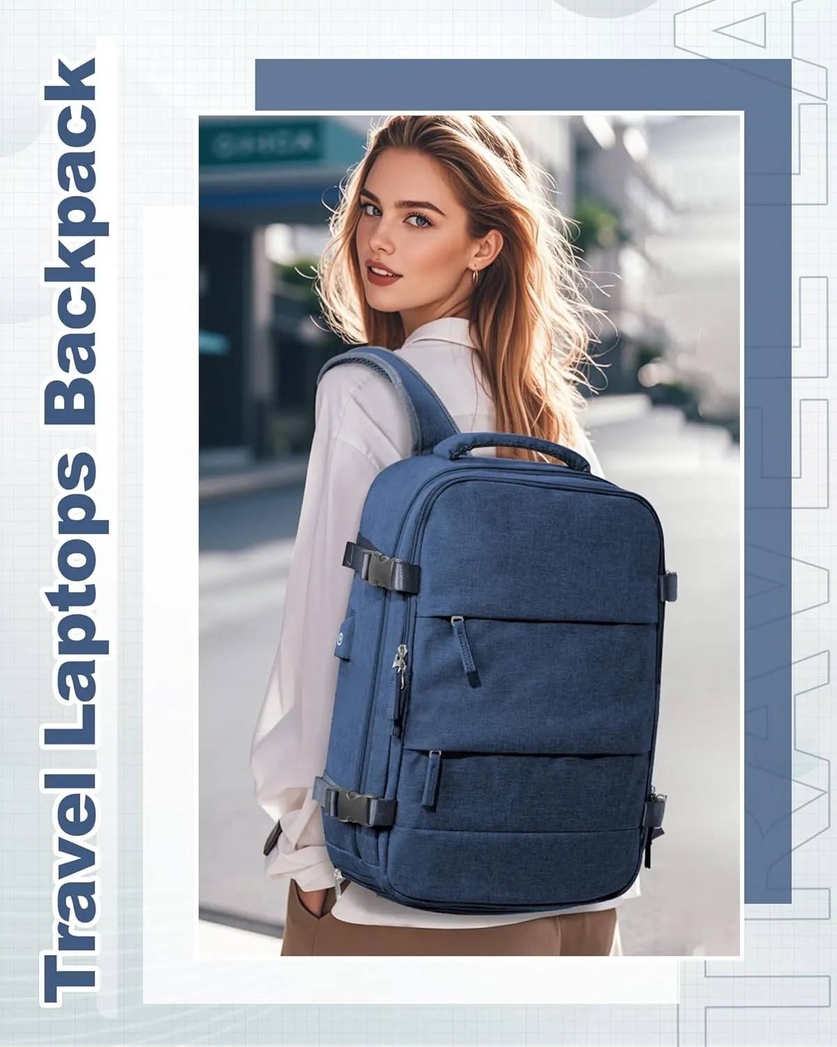 Travel Backpack for Men Women Carry on Backpack for Airplanes Personal Item Travel Bag Casual Nurse Bag Casual Bag for Weekender Business Trip Dark Blue