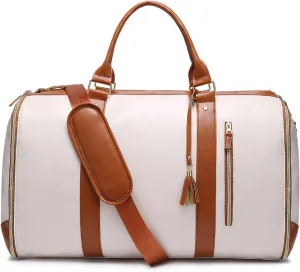 Travel Bag Garment Bag, Garment Bags for Travel, Carry On Garment Bag, Large Capacity Multifunctional Storage Bag (White)