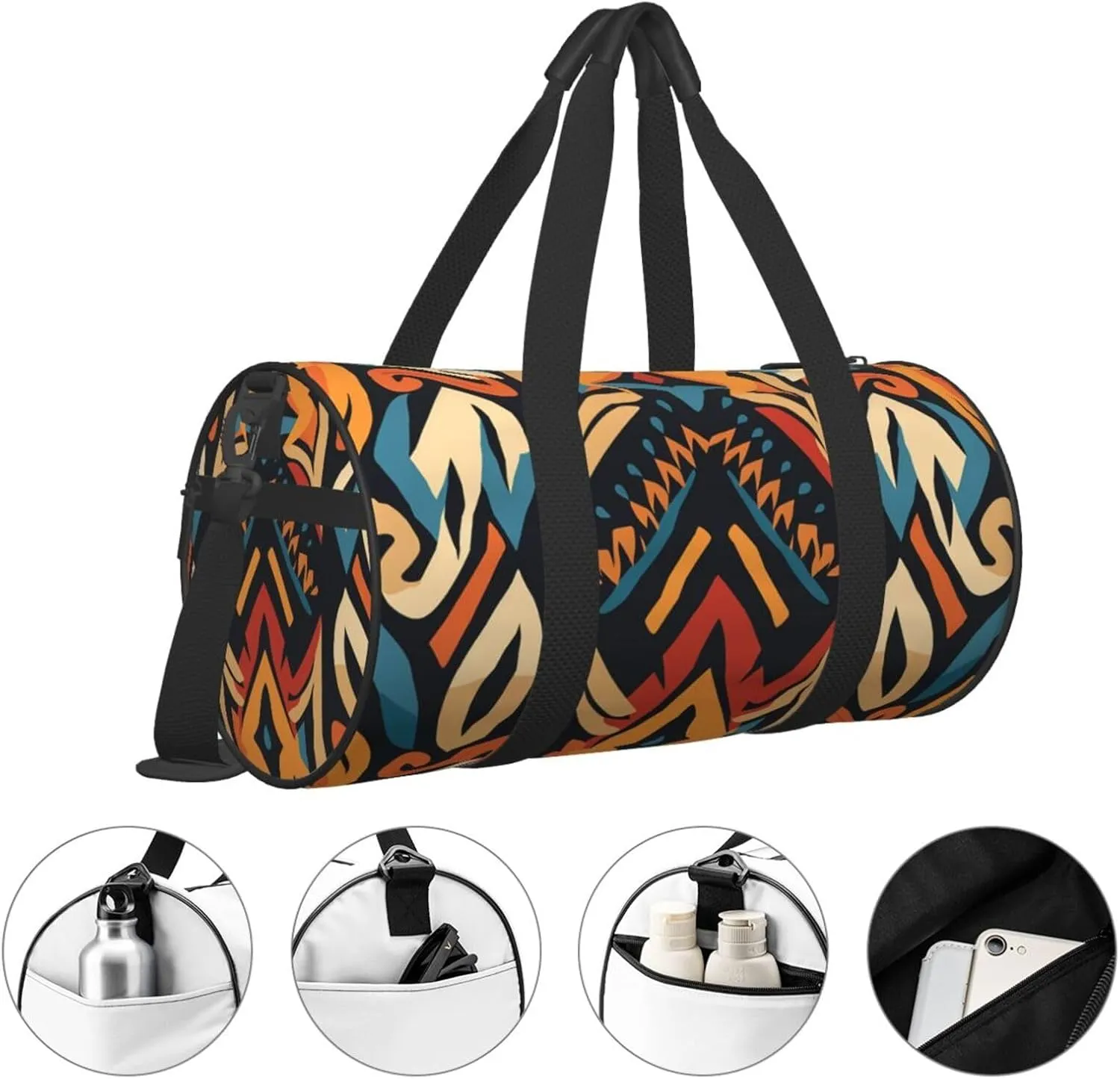 Travel Duffel Bag Ethnic Bohemian Pattern Weekender Overnight Bag For Men Women Large Capacity Sports Gym Bag Canvas Carry On Tote Bags For Travel Yoga