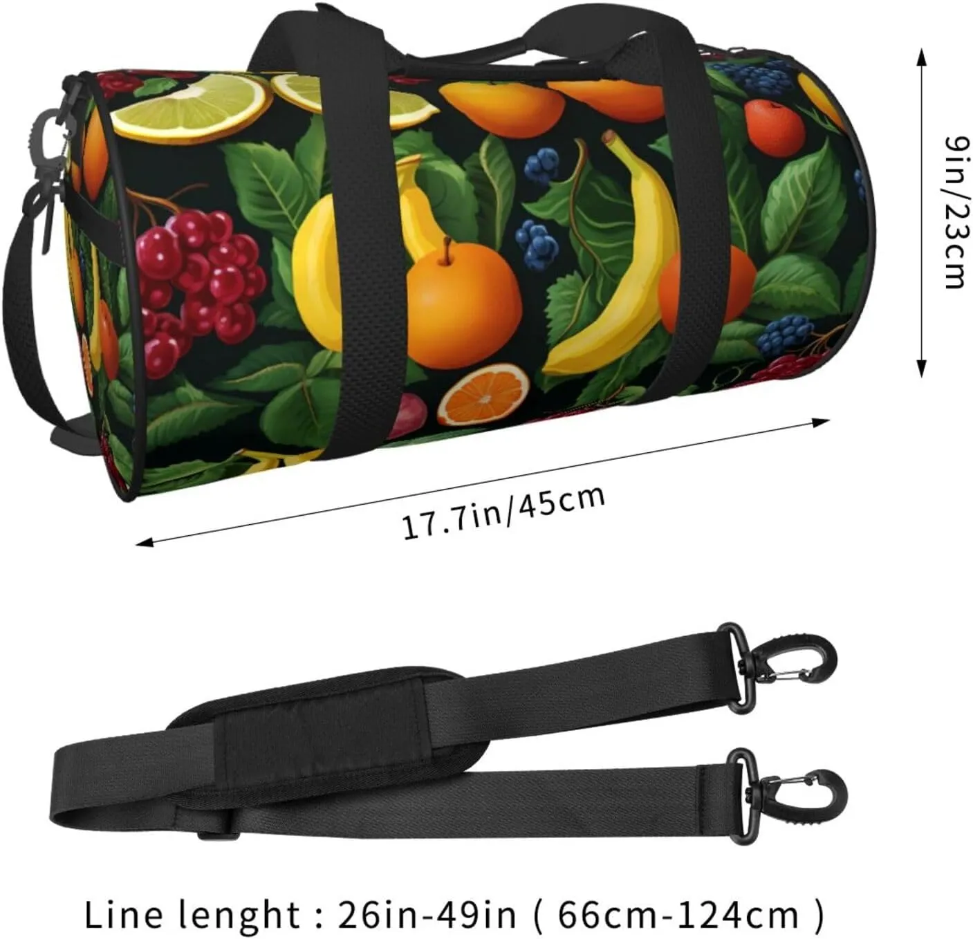 Travel Duffel Bag Ripe Fruits Weekender Overnight Bag For Men Women Large Capacity Sports Gym Bag Canvas Carry On Tote Bags For Travel Yoga