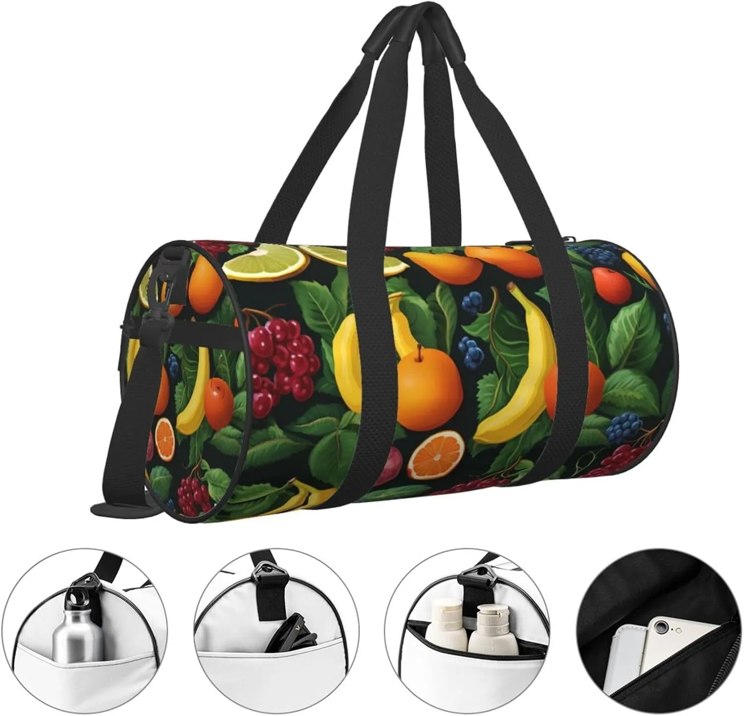 Travel Duffel Bag Ripe Fruits Weekender Overnight Bag For Men Women Large Capacity Sports Gym Bag Canvas Carry On Tote Bags For Travel Yoga