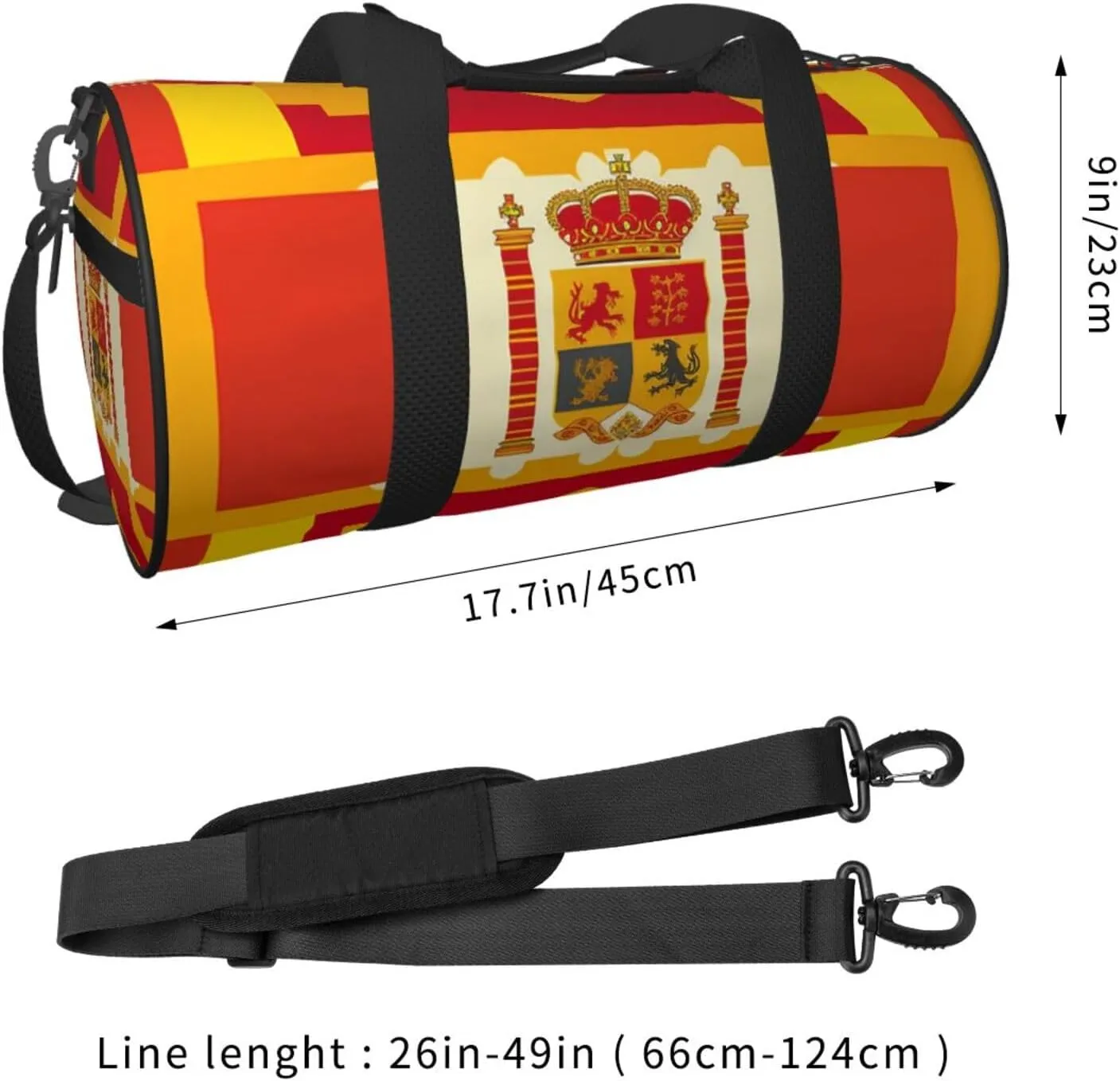 Travel Duffel Bag Spanish Flag Pattern Weekender Overnight Bag For Men Women Large Capacity Sports Gym Bag Canvas Carry On Tote Bags For Travel Yoga