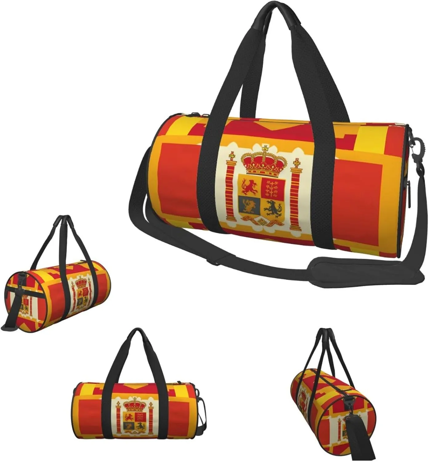 Travel Duffel Bag Spanish Flag Pattern Weekender Overnight Bag For Men Women Large Capacity Sports Gym Bag Canvas Carry On Tote Bags For Travel Yoga