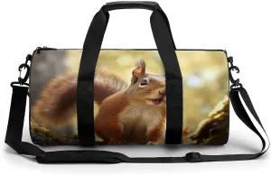 Travel Duffel Bag Weekender Bags for Men Women Large Capacity Overnight Bags Funny Squirrel Travel Sports Gym Bag Canvas Carry On Tote Bags for Travel Yoga
