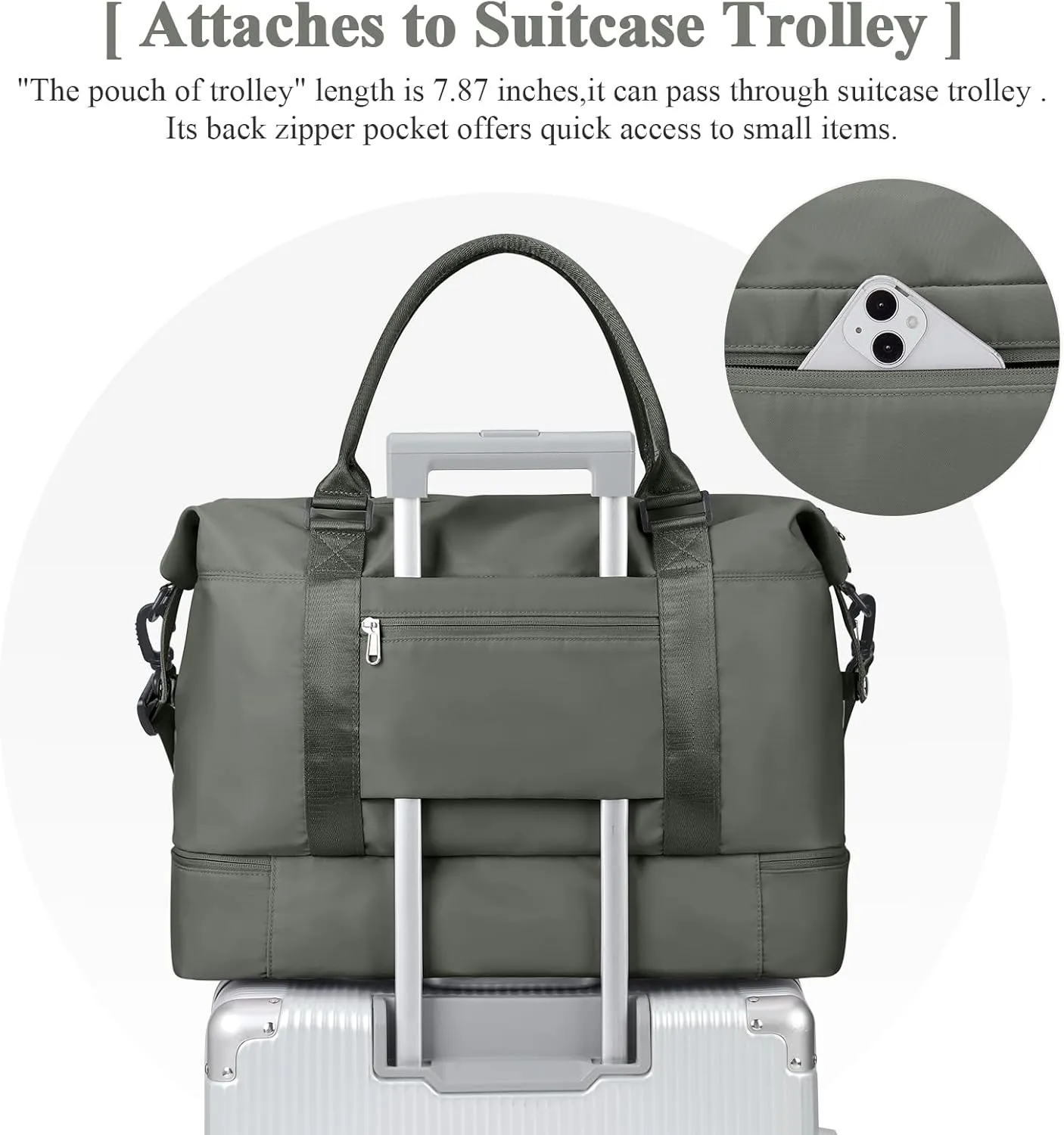 Travel Duffel Bag with Shoes Compartment, Overnight Weekender Bags for Women, Carry on Personal Item Travel Set