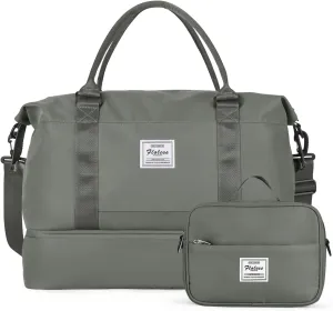 Travel Duffel Bag with Shoes Compartment, Overnight Weekender Bags for Women, Carry on Personal Item Travel Set