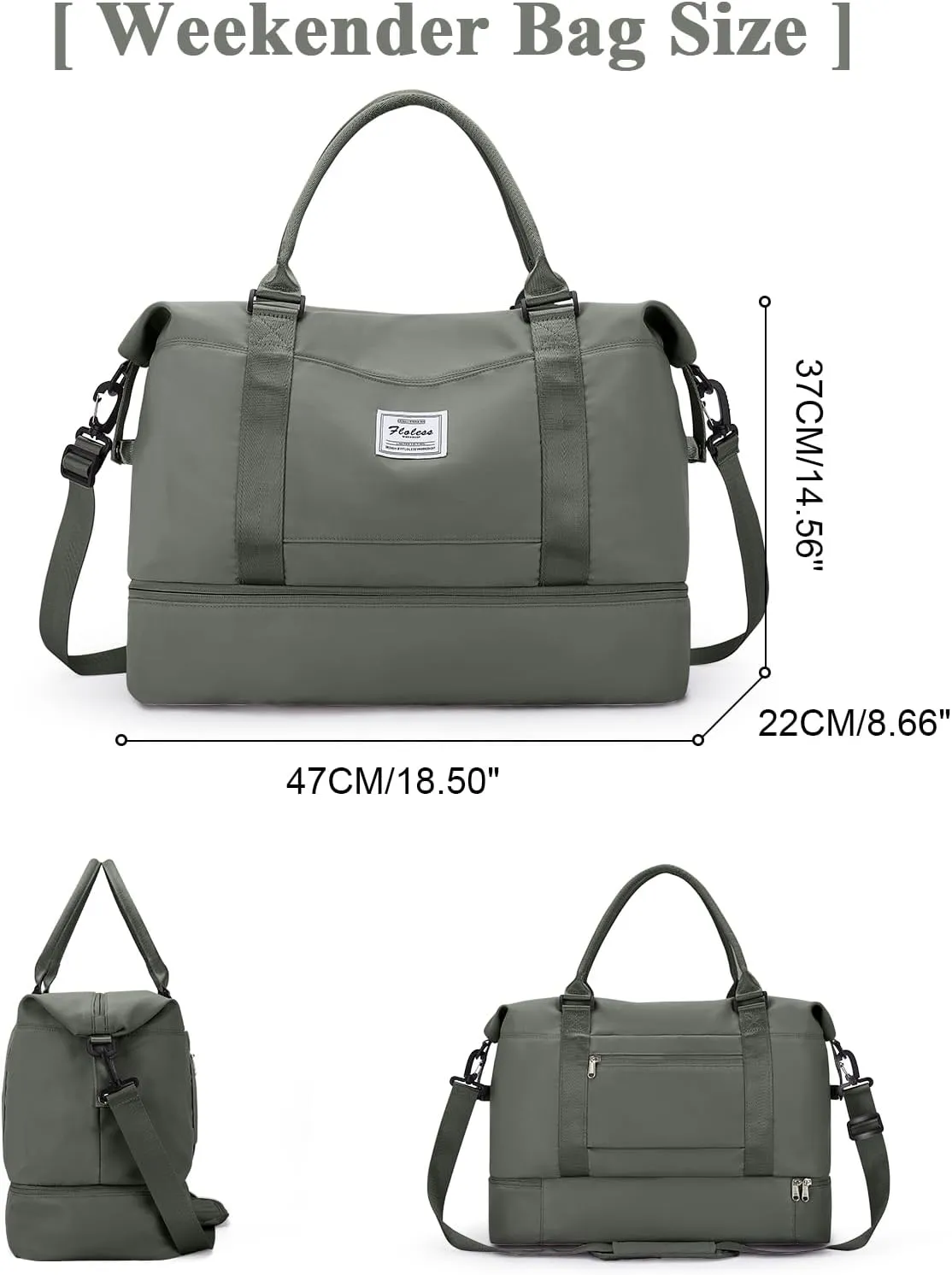 Travel Duffel Bag with Shoes Compartment, Overnight Weekender Bags for Women, Carry on Personal Item Travel Set