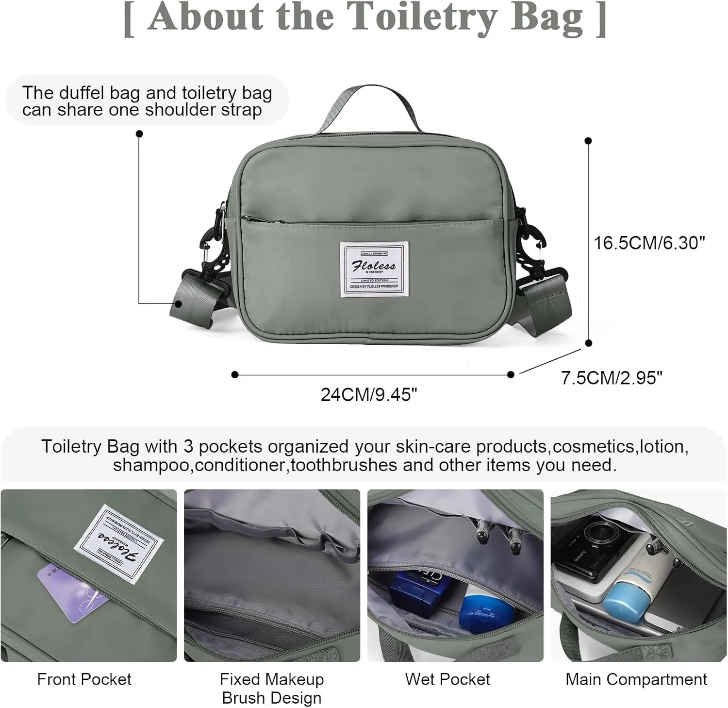 Travel Duffel Bag with Shoes Compartment, Overnight Weekender Bags for Women, Carry on Personal Item Travel Set