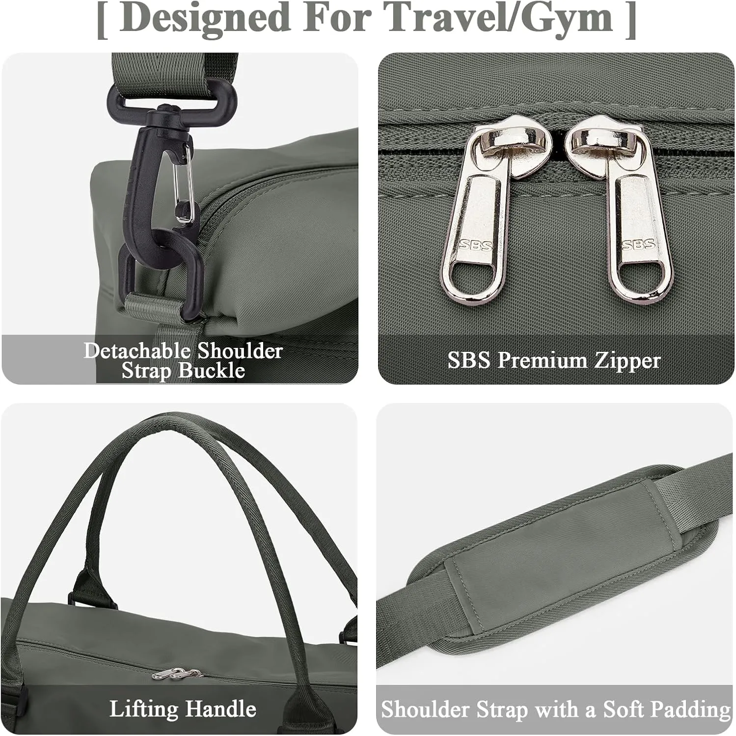 Travel Duffel Bag with Shoes Compartment, Overnight Weekender Bags for Women, Carry on Personal Item Travel Set