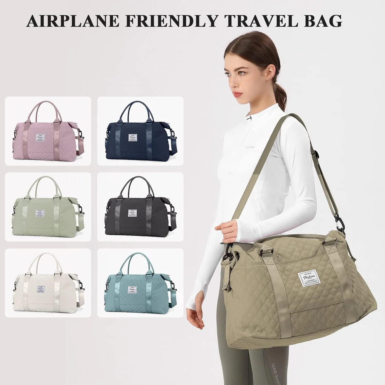 Travel Duffel Bag,Sports Tote Gym Bag,Shoulder Weekender Overnight Bag for Women