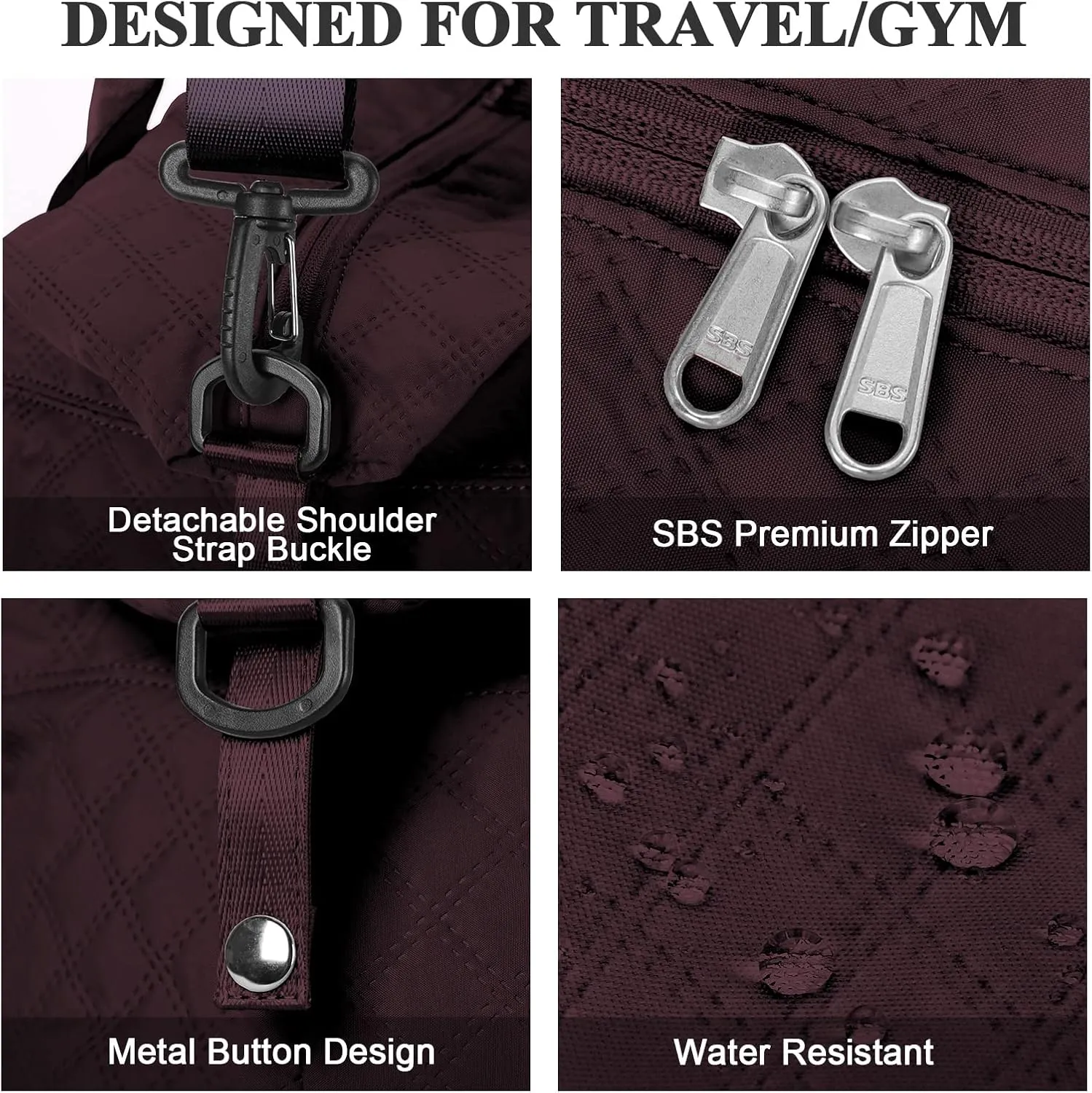 Travel Duffel Bag,Sports Tote Gym Bag,Shoulder Weekender Overnight Bag for Women
