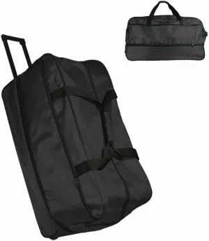 Travel Duffle Bag 87L, Foldable, Expandable to 104L, Gym Travel Carry On Overnight Weekender Retractable Handle Women Men (Black)