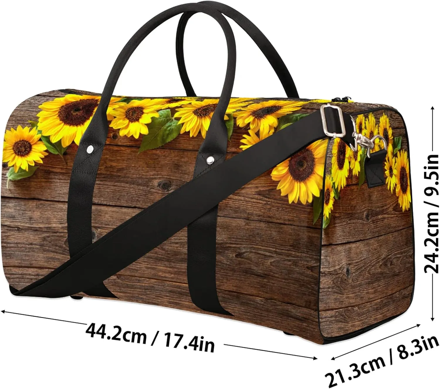 Travel Duffle Bag Flower Wood Texture Sports Gym Bags for Women Men Weekender Overnight Bags Waterproof Carry On Tote Bag Workout Bag for Dance Swimming Yoga Hospital