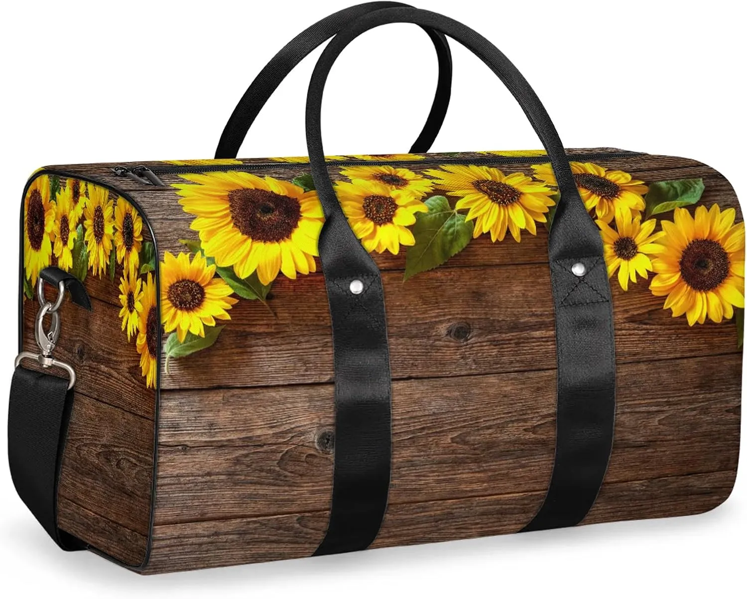 Travel Duffle Bag Flower Wood Texture Sports Gym Bags for Women Men Weekender Overnight Bags Waterproof Carry On Tote Bag Workout Bag for Dance Swimming Yoga Hospital