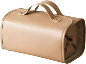 Travel makeup bag,Leather Cosmetic Bags For Women,Leather Waterproof Cosmetic Bag,Detachable 4 in 1 Travel Toiletry Bag for Women,Portable Organizer(1, Brown)