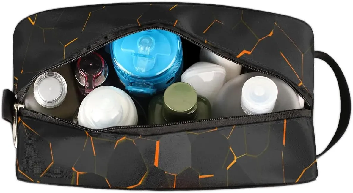 Travel Toiletry Bag for Boys Kids, Waterproof Hanging Dopp Kit for Teens Men, Gold Football Cool Switch Carrying Case Compatible with Nintendo Switch and New Switch OLED Console
