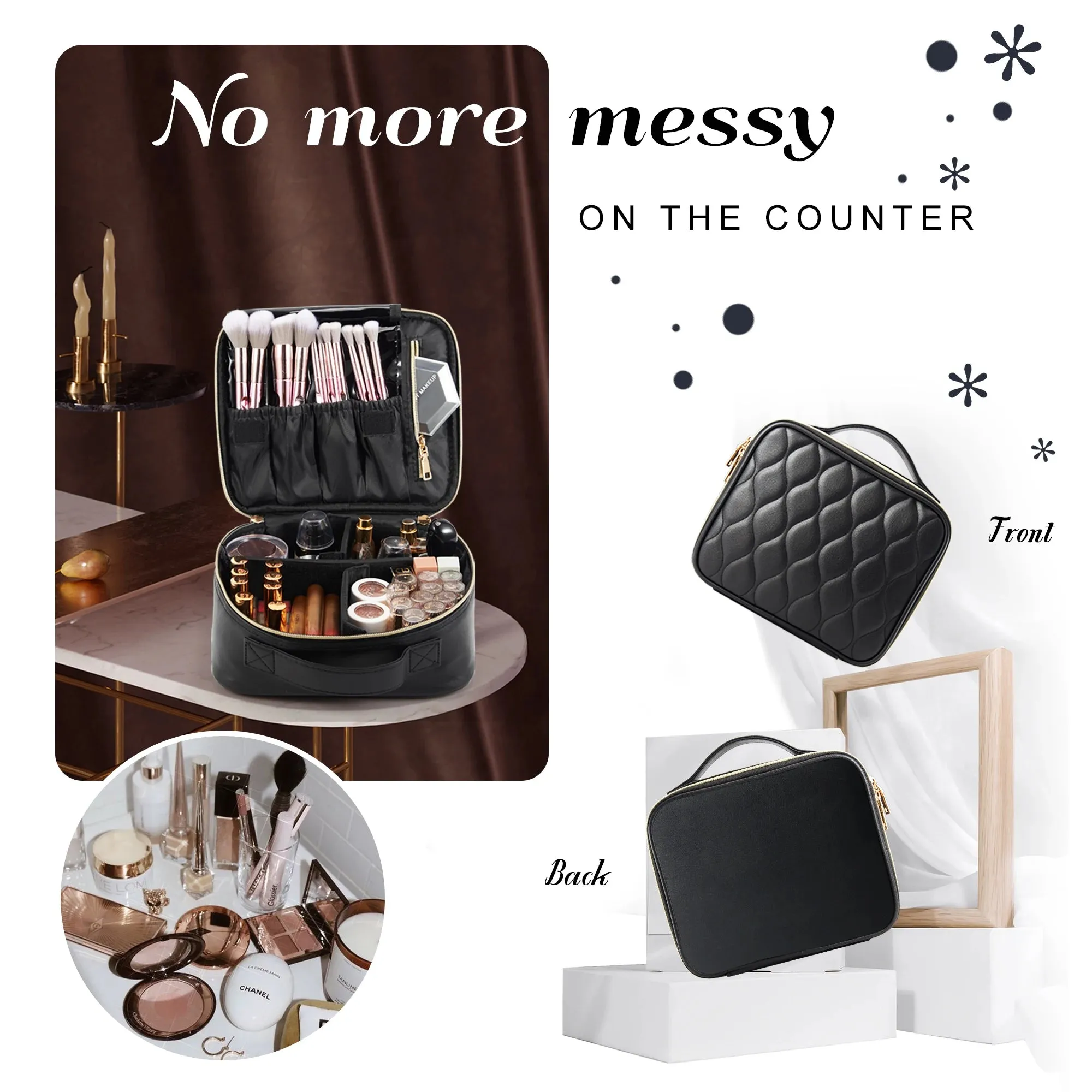 Travel Toiletry Bag Make Up Bag Brush Organizer