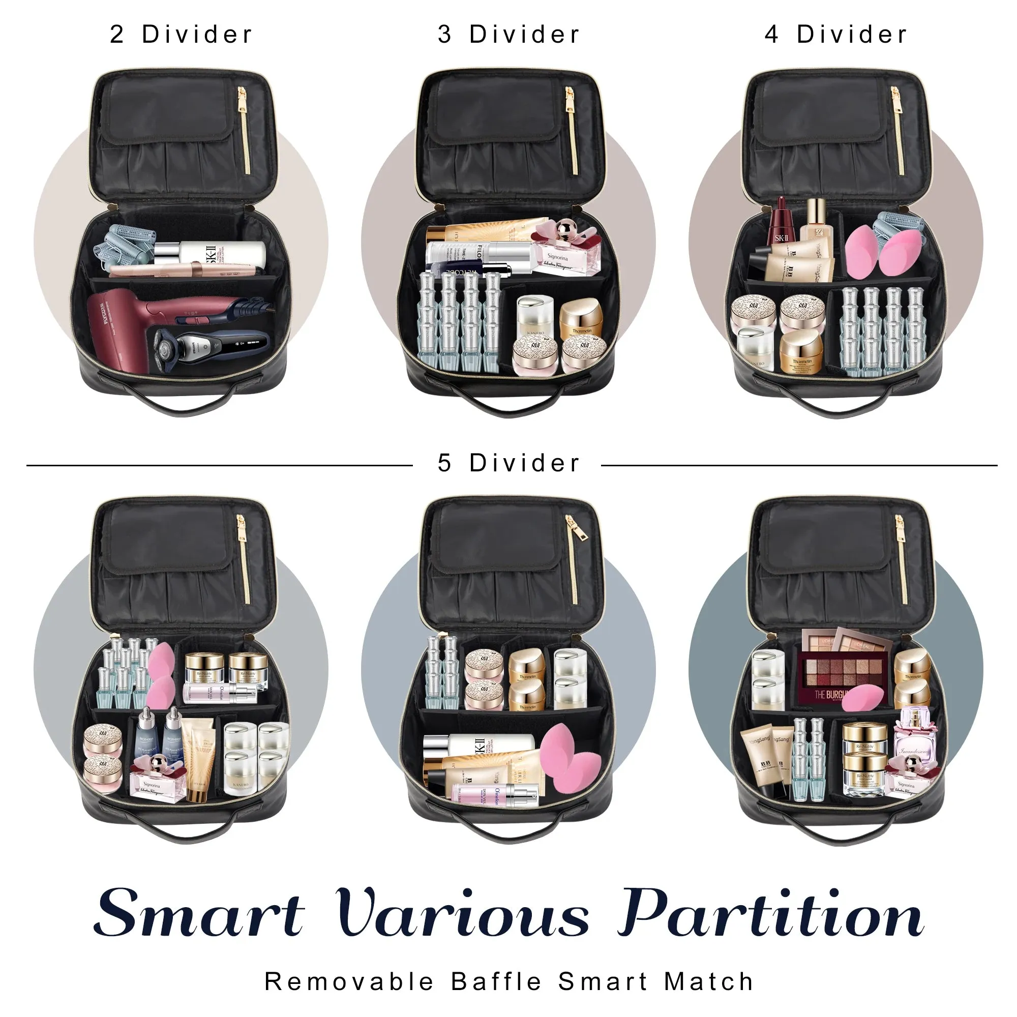 Travel Toiletry Bag Make Up Bag Brush Organizer