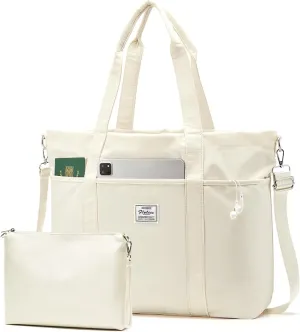 Travel Tote Bag for Women, Laptop Tote Bag with Laptop Compartments&Clutch Purse, Large Shoulder Bag for Travel, Work