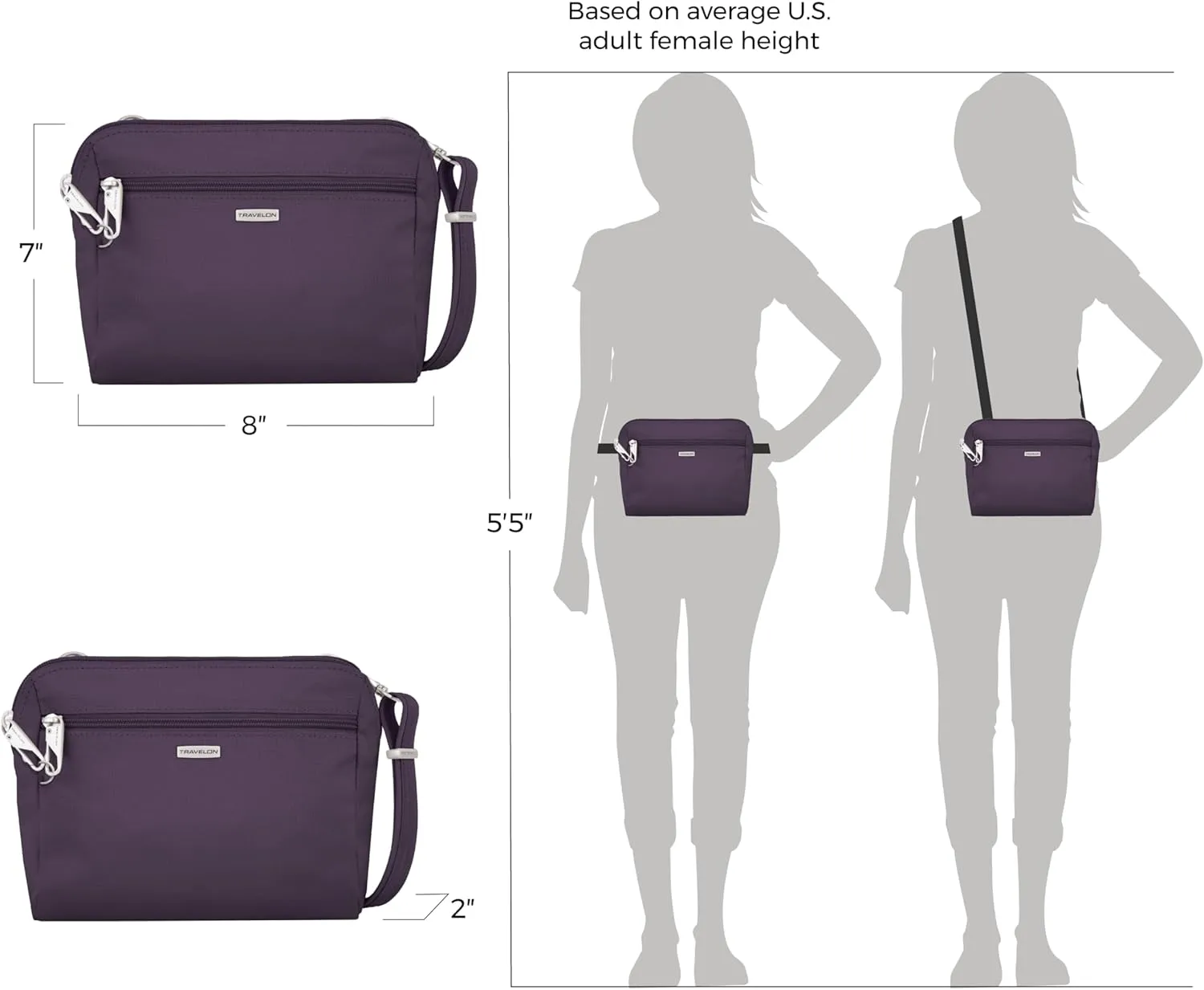 Travelon Anti-Theft Classic Convertible Crossbody & Waist Pack
