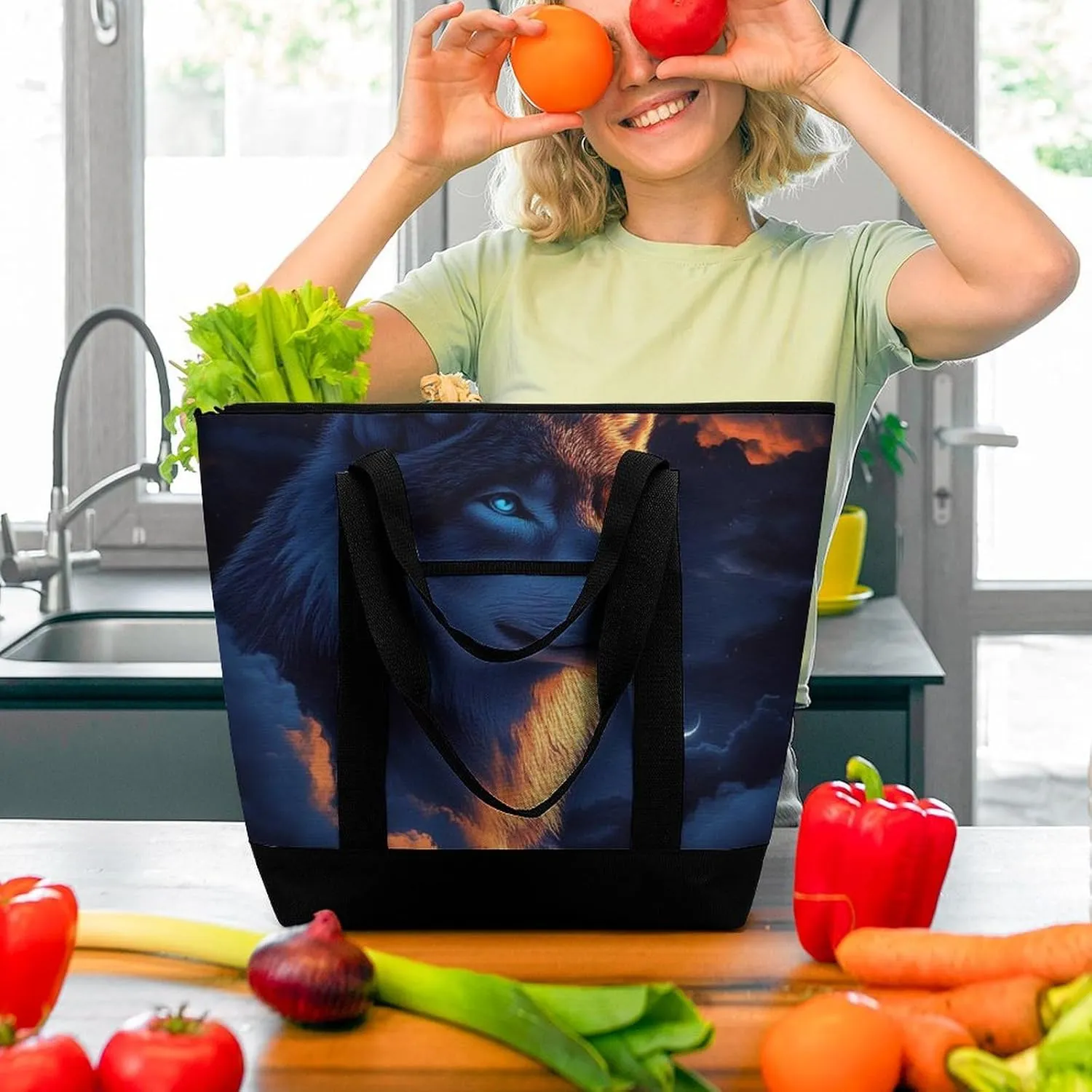 Trendy Commuter Tote Bag Large Insulated Shopping Bag For Travel