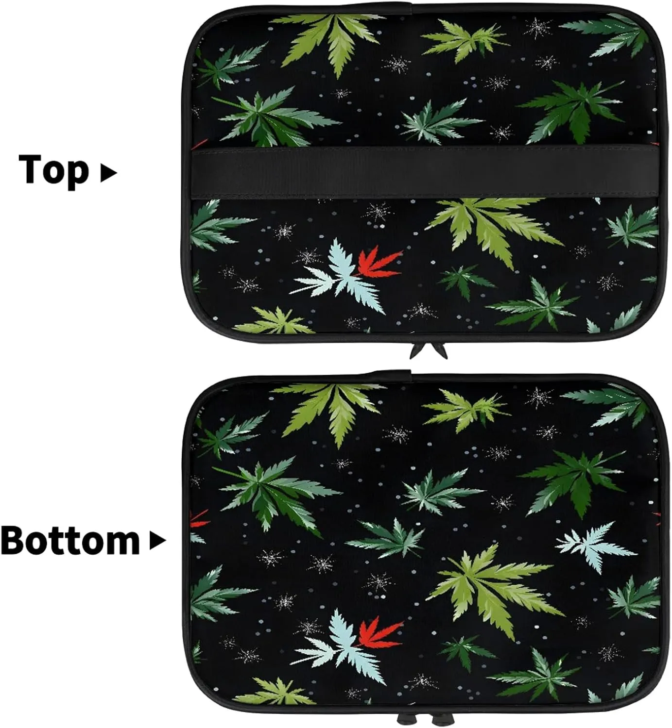 Tropical Marijuana Leaf Travel Toiletry Bag Large Capacity Makeup Case Organizer with Handle Cosmetic Case for Women Girls