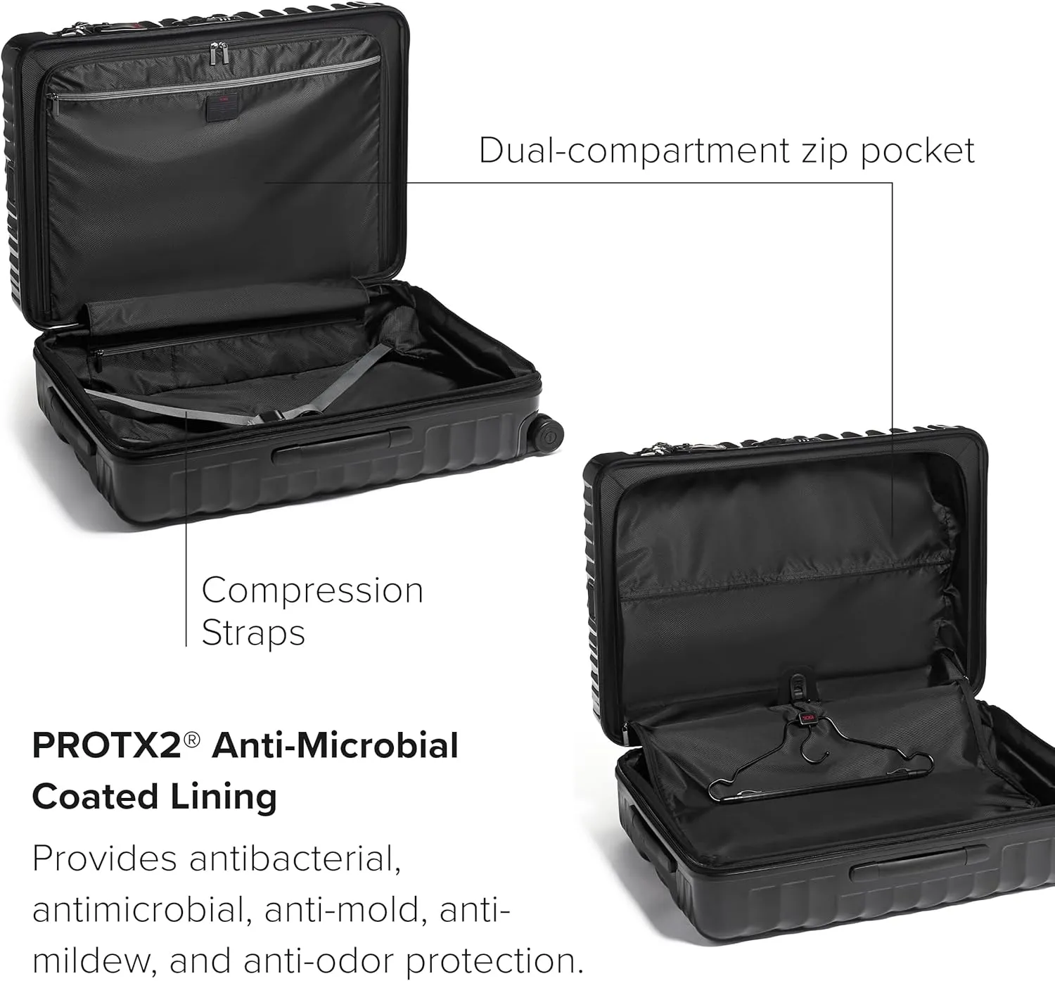 TUMI - 19 Degree Extended Trip Expandable 4 Wheeled Packing Case - Hard Shell Suitcase - Roller Suitcase Checked Bag - Black