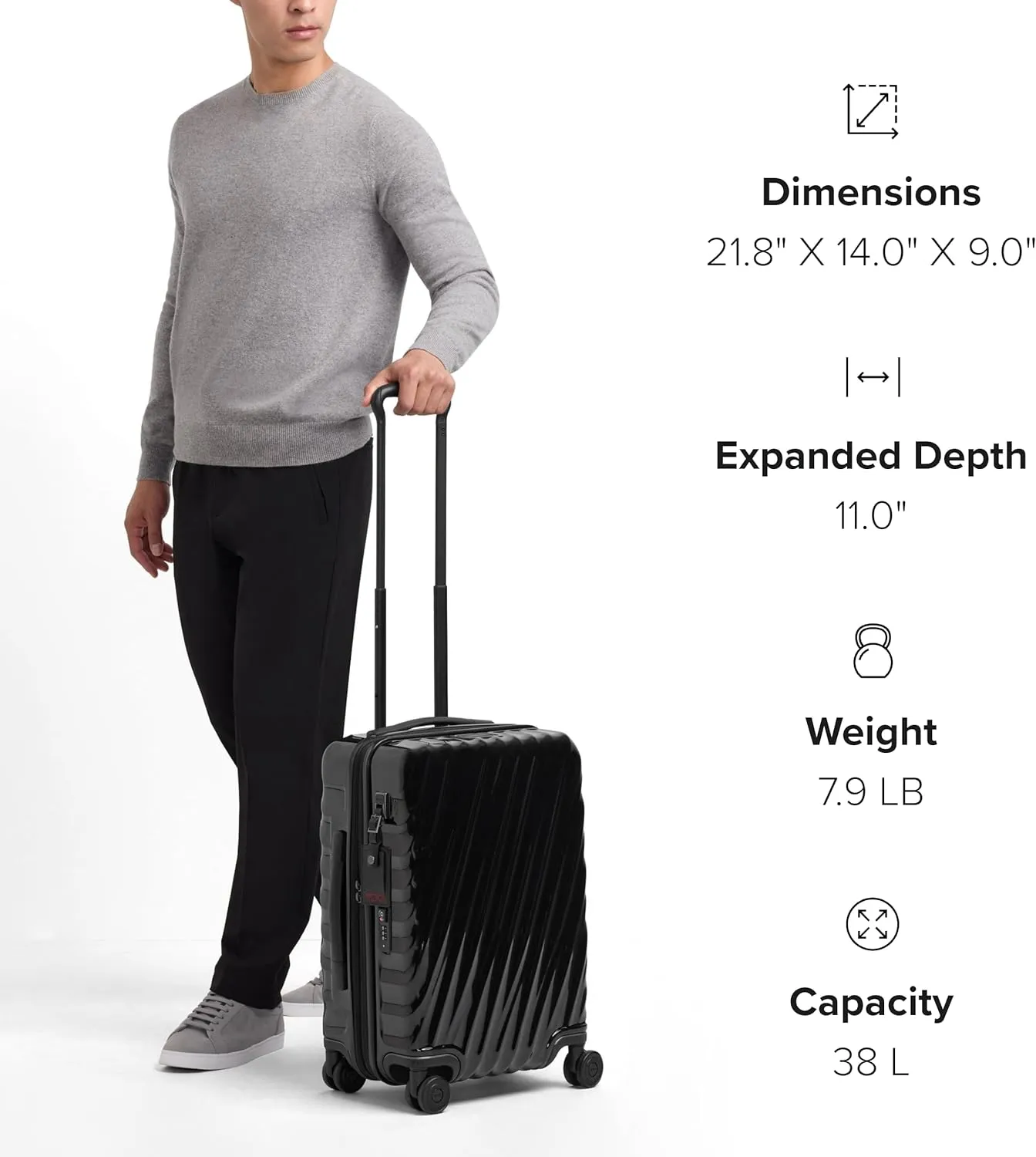 TUMI - 19 Degree International Expandable 4 Wheeled Carry-On - Hard Shell Suitcase - 21.8" X 14.0" X 9.0" - Fuchsia