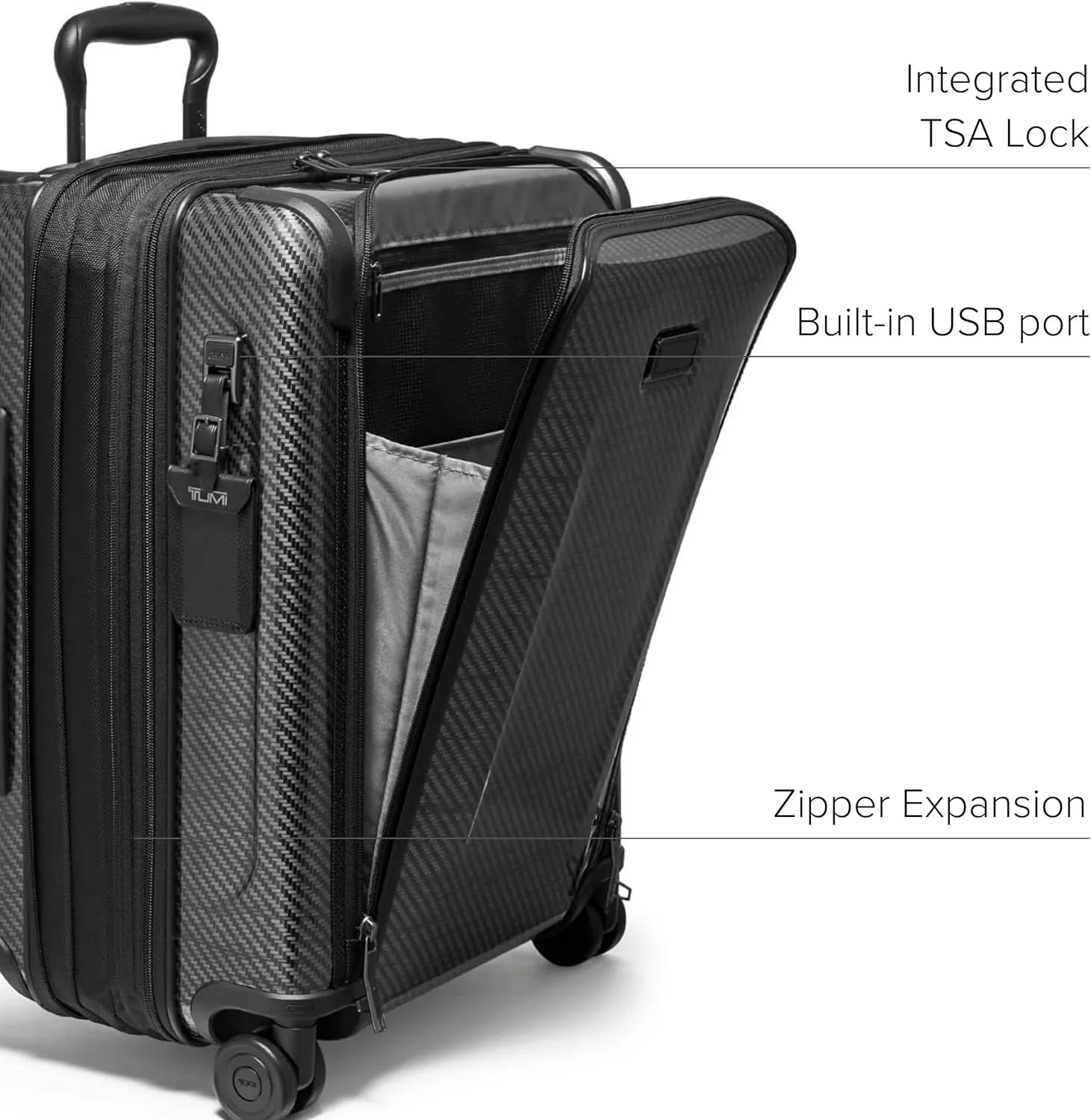 TUMI - Tegra-Lite 4 Wheel Luggage - Highly Durable Suitcase, Flexible Shell, Sleek and Lightweight Men's and Women's Expandable Rolling Bag - Continental, Black Graphite