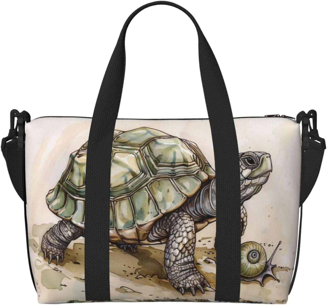 turtle snail print Travel Duffel Bag, Sports Tote Gym Bag, Swim Pool Bag Large Shoulder Tote Bag for Beach Weekender