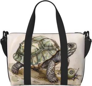 turtle snail print Travel Duffel Bag, Sports Tote Gym Bag, Swim Pool Bag Large Shoulder Tote Bag for Beach Weekender