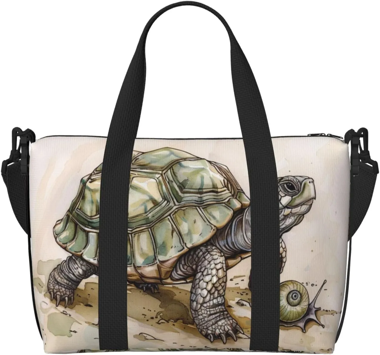 turtle snail print Travel Duffel Bag, Sports Tote Gym Bag, Swim Pool Bag Large Shoulder Tote Bag for Beach Weekender