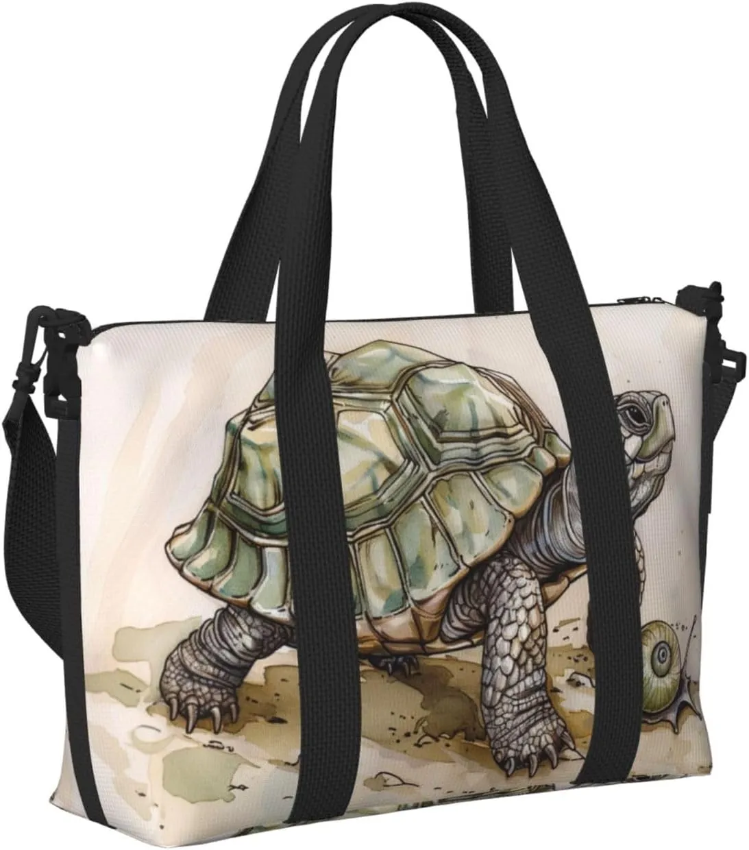 turtle snail print Travel Duffel Bag, Sports Tote Gym Bag, Swim Pool Bag Large Shoulder Tote Bag for Beach Weekender