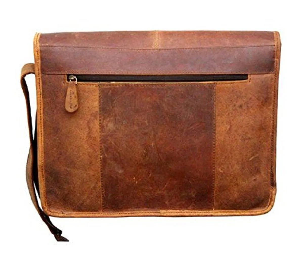 TUZECH 15 inche15s Buffalo Hunter Leather Bag Laptop Messenger/College Bag Men and Women (15 inches)