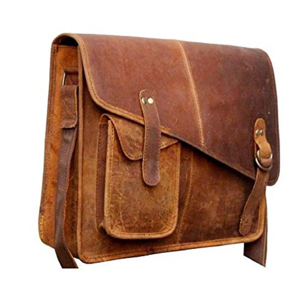 TUZECH 15 inche15s Buffalo Hunter Leather Bag Laptop Messenger/College Bag Men and Women (15 inches)